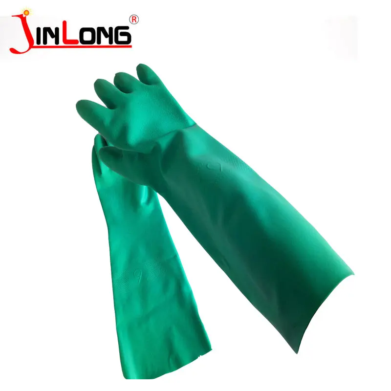 45 cm green chemical industrial nitrile gloves