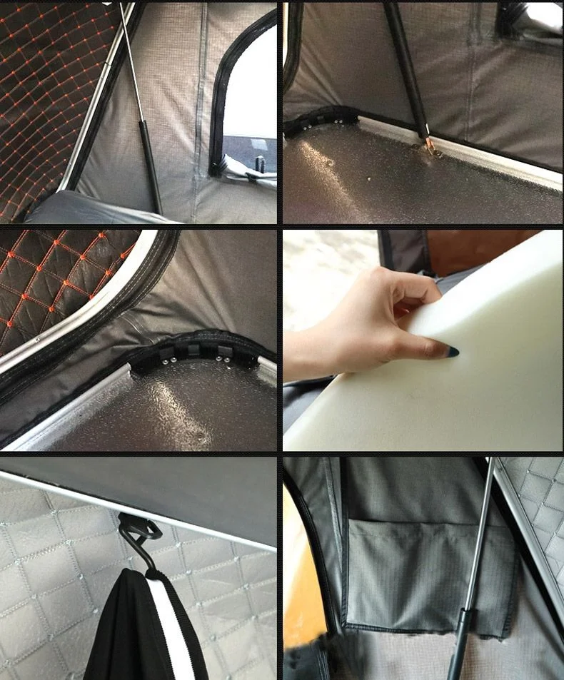 Hard shell clamshell roof top tent lightweight dach zelt hinged roof design roof top tent aluminum
