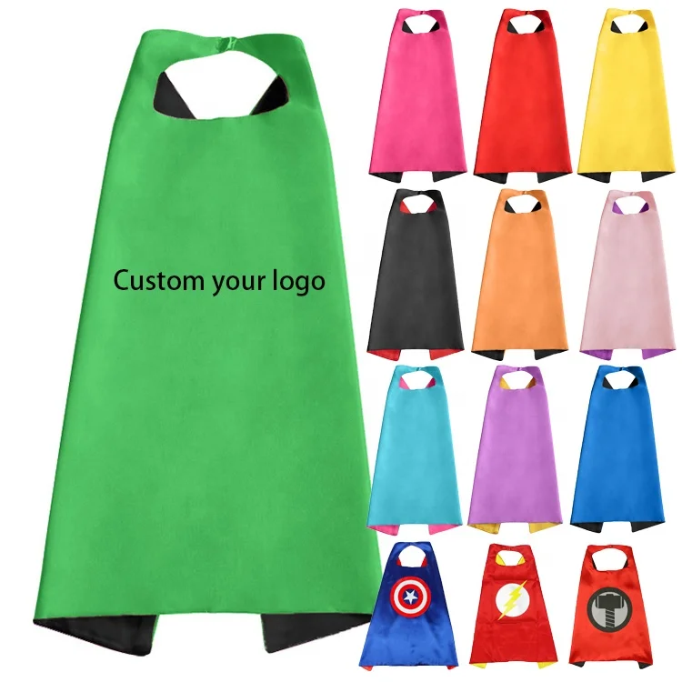 Wholesale Custom Logo Children Halloween Party Superhero Capes Costume Cosplay Cape Cartoon Printing Cloak For Kids
