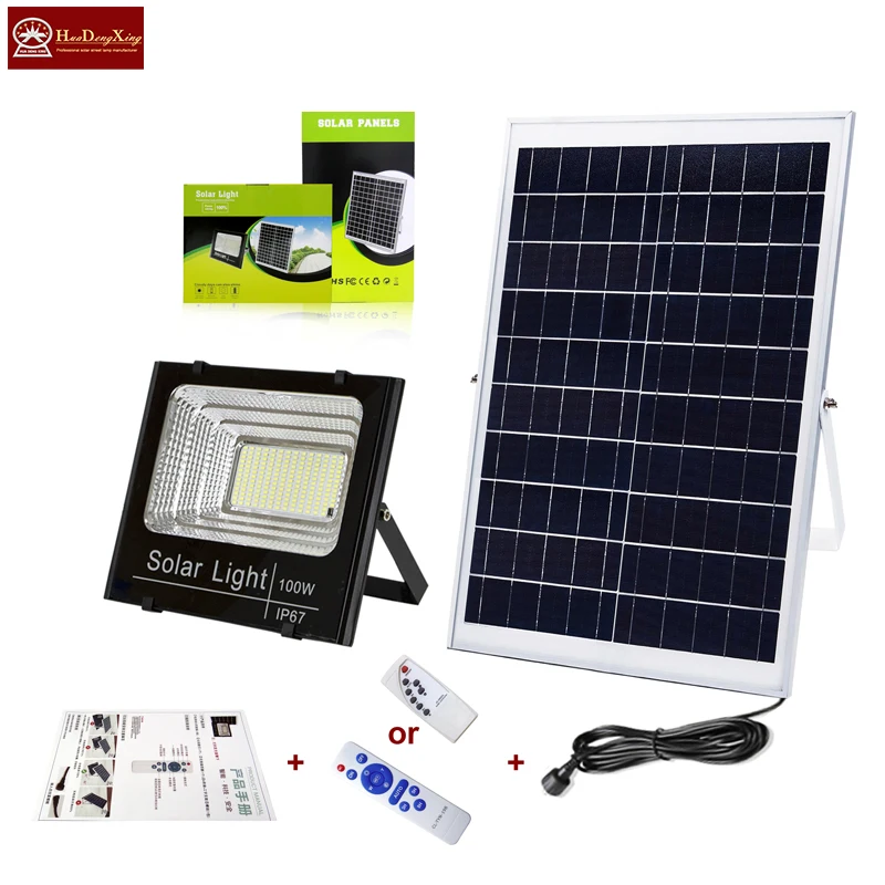 Bridgelux Outdoor Solar Garden Lights LED Flood Lights with 25W to 300W Panel IP67/IP65 for Outdoor Use