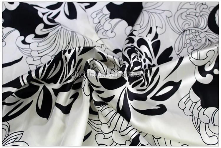 Custom Super Smooth and Soft silk fabric custom print embroidery 100% fabric silk