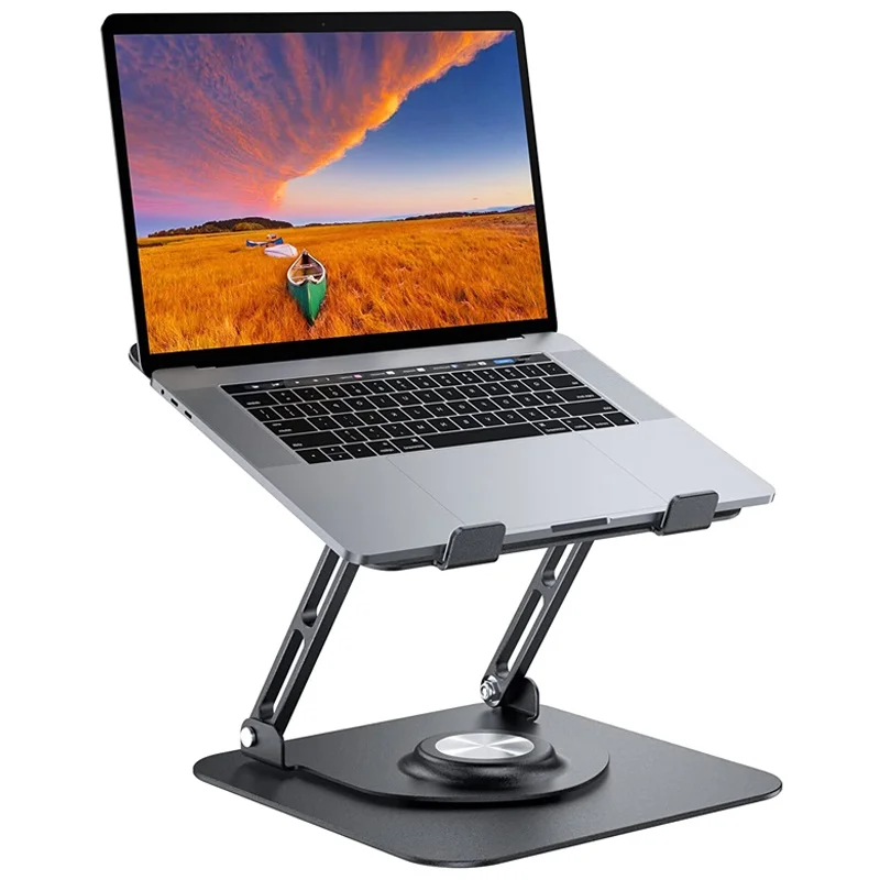 Yicosun 2023 New Portable Aluminum 360 Degree Rotating Height Flexible Adjustable Notebook Laptop Stand