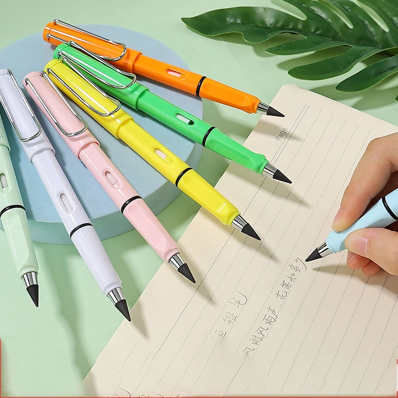 12 Colors Eternal Pen Cheap Everlasting Replaceable Head Magic Pen Endless Pencil Inkless Pencil