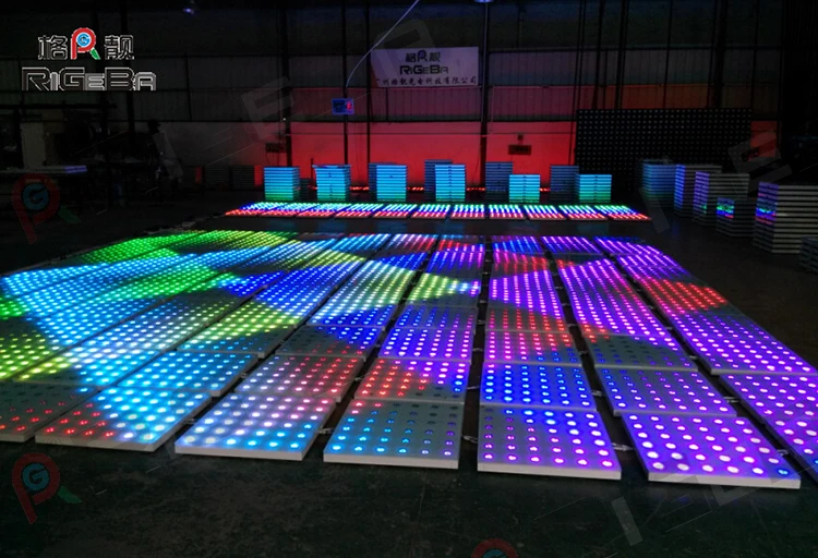 Hot Selling Patent 60*60 cm LED Digital Dance Floor Colorful Event Party Decoration for Wedding Stage White Glass Body Cover