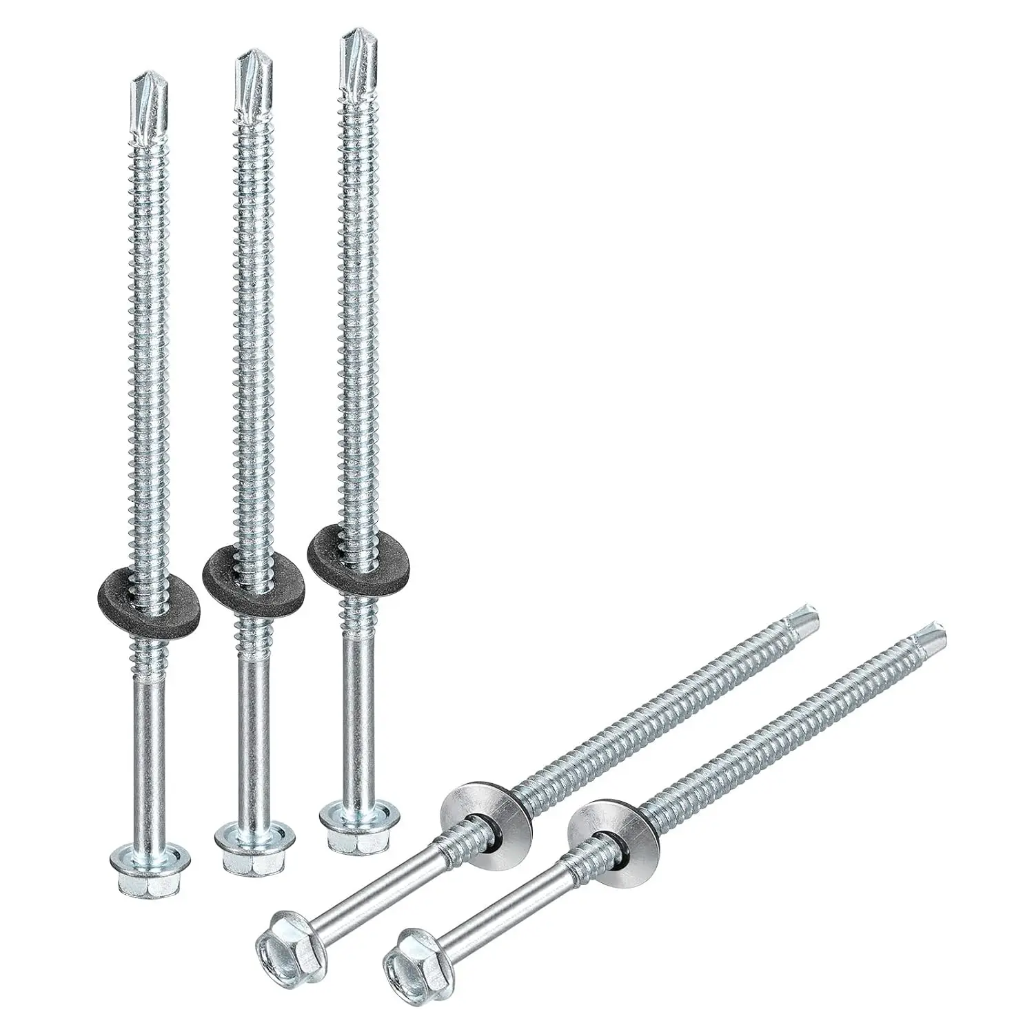 Taiwan Machine Produce Metal Galvanized Hex Washer Head Self Drilling Screw Roofing Screws Tek inch Size