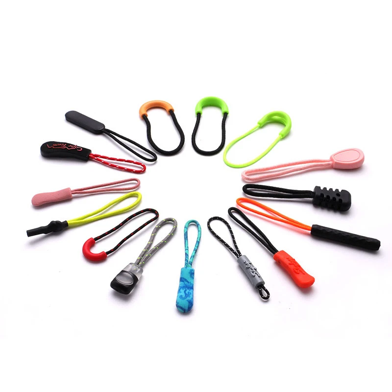 Custom Logo Zipper Pull Head Wholesale Bulk Decorative Branded Charm Soft Pvc Customization Silicone Luggage Tag Zipper Sliders