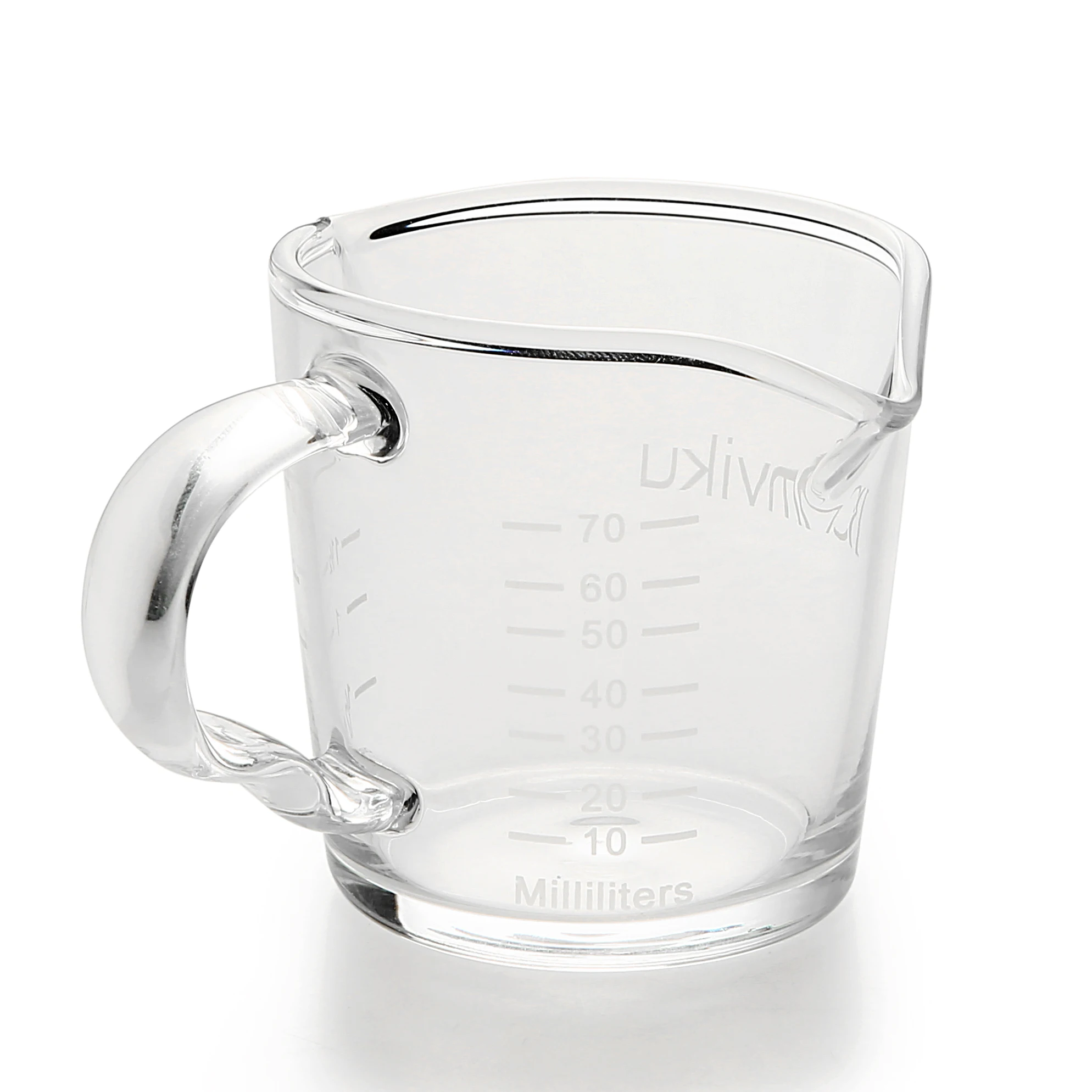 BCnmviku Espresso Shot Glasses Measuring Cups 3-Ounce Triple Pitcher Barista Double Spouts Milk Cups With  Pouring Handle