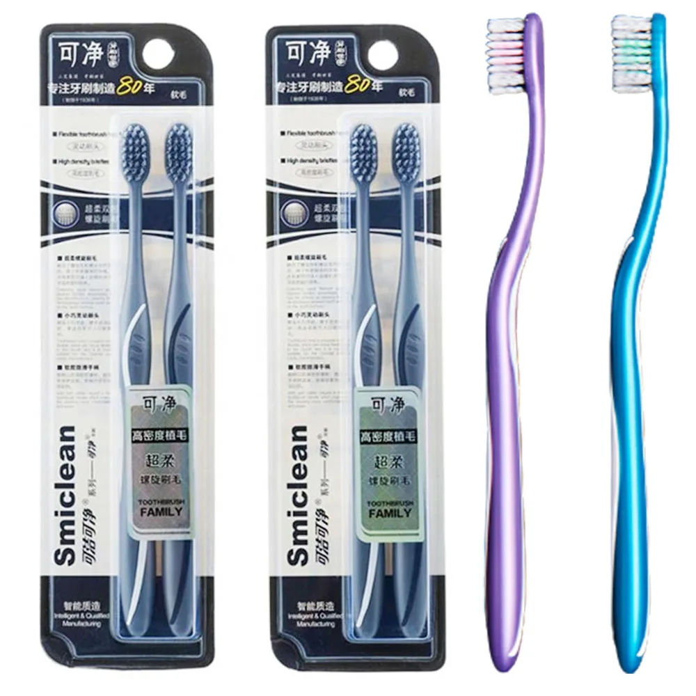 Custom Teeth whitening Spiral soft bristle toothbrush double