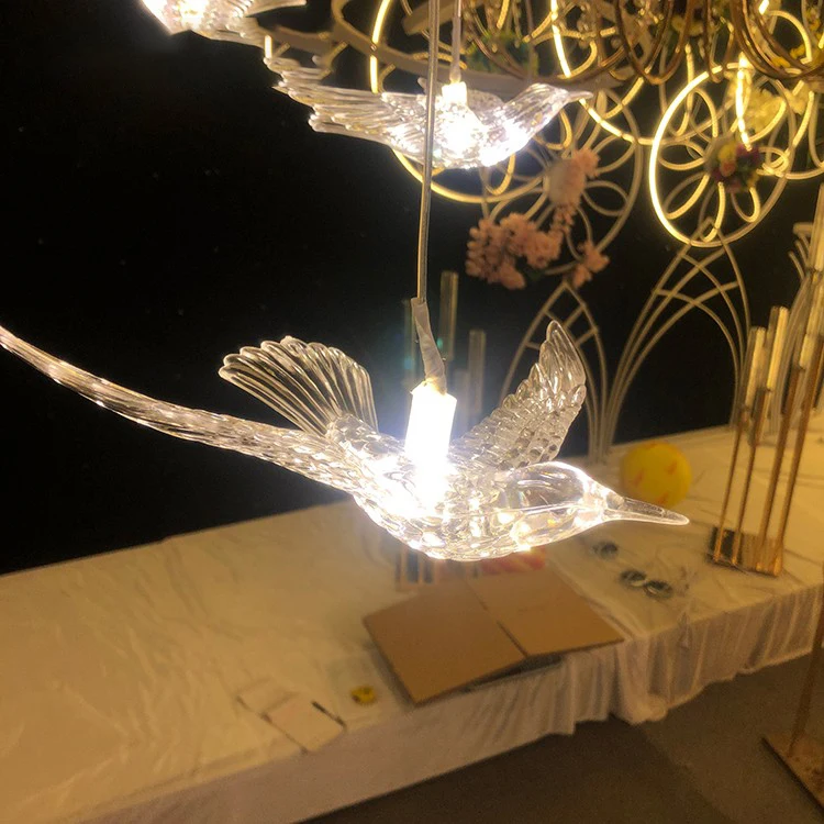 Украшения со светодиодной подсветкой Свадебная Подвесная лампа 10 светодиодный птица хрустальная люстра для окна Свадебные украшения
