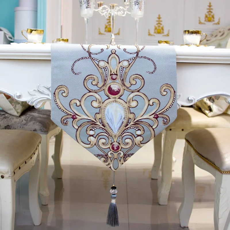 Роскошная высокоточная скатерть из полиэстера с рисунком из жаккарда и бриллиантов для украшения дома, отеля, банкета