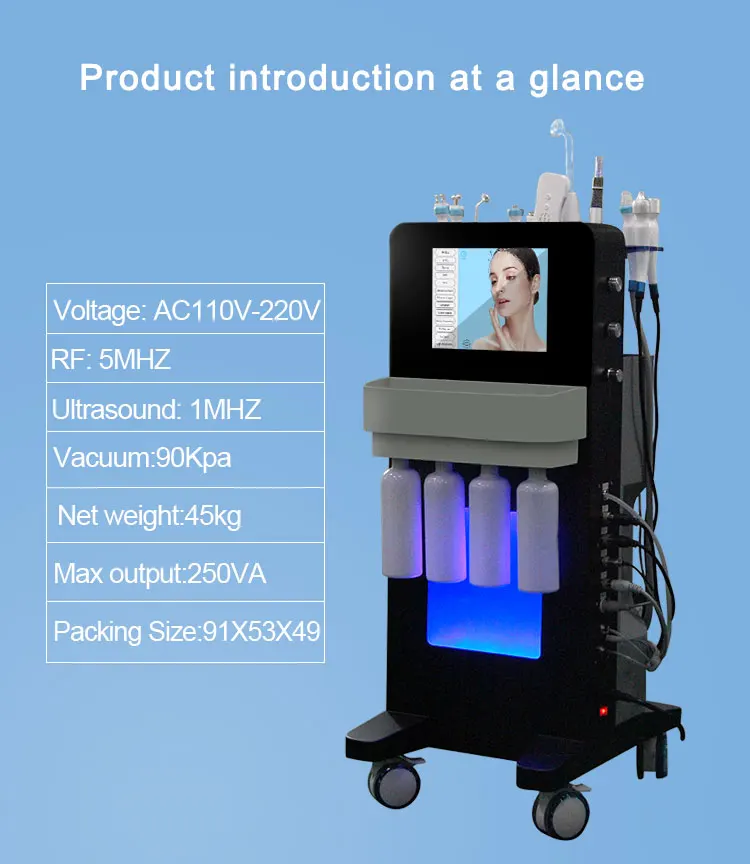 14 in 1 Beauty hidraFacial Care Hydra dermabrasion hydrofaci multifunction aqua facial cleaning hydro microdermabrasion machine