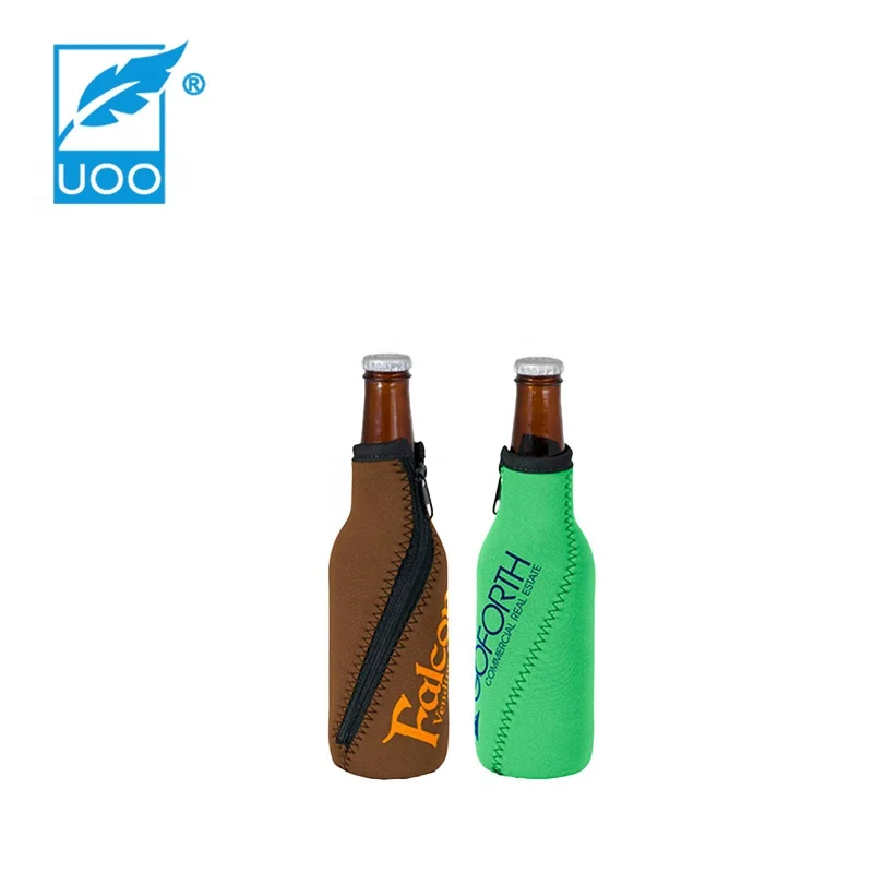 UOO Neoprene Beer Bottle Cover Cooler with Zipper