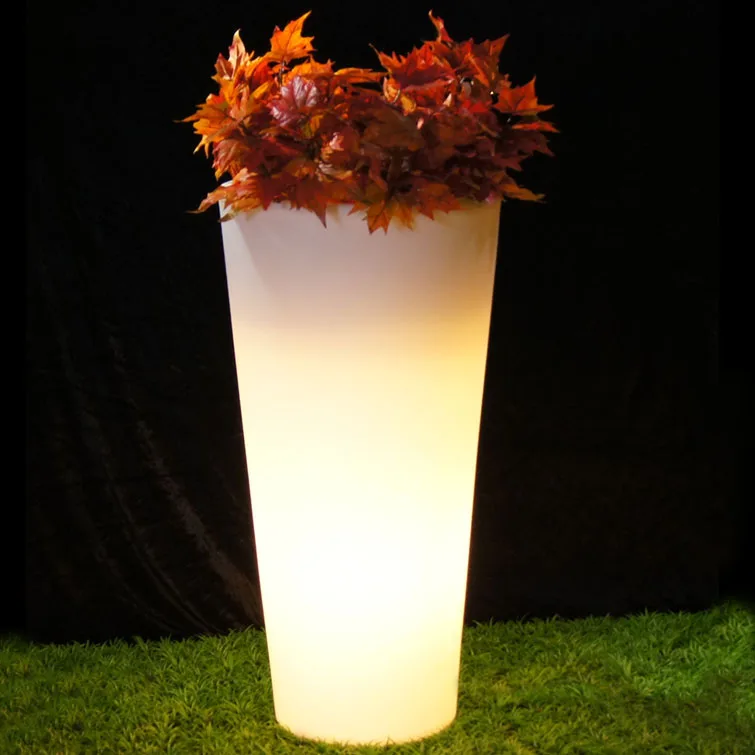 Led light rgb illuminated garden pots and planters