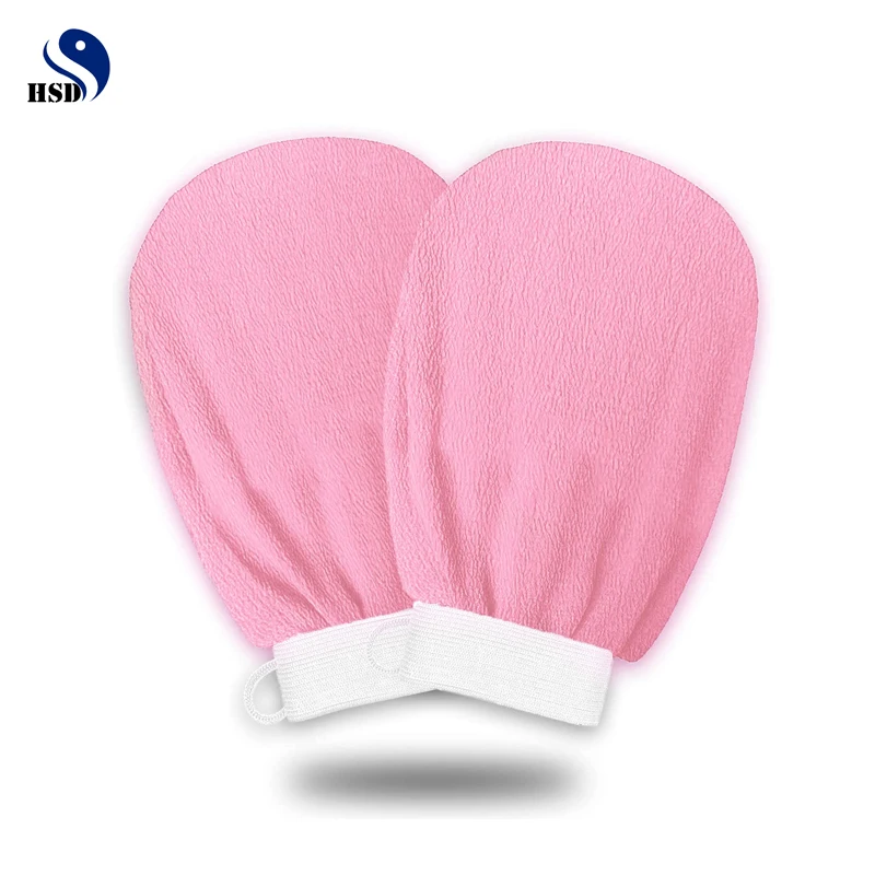 Brand New Pink Exfoliating Mitts Dead Skin Scrubber Peeling Gloves Premium Bath Exfoliating Gloves