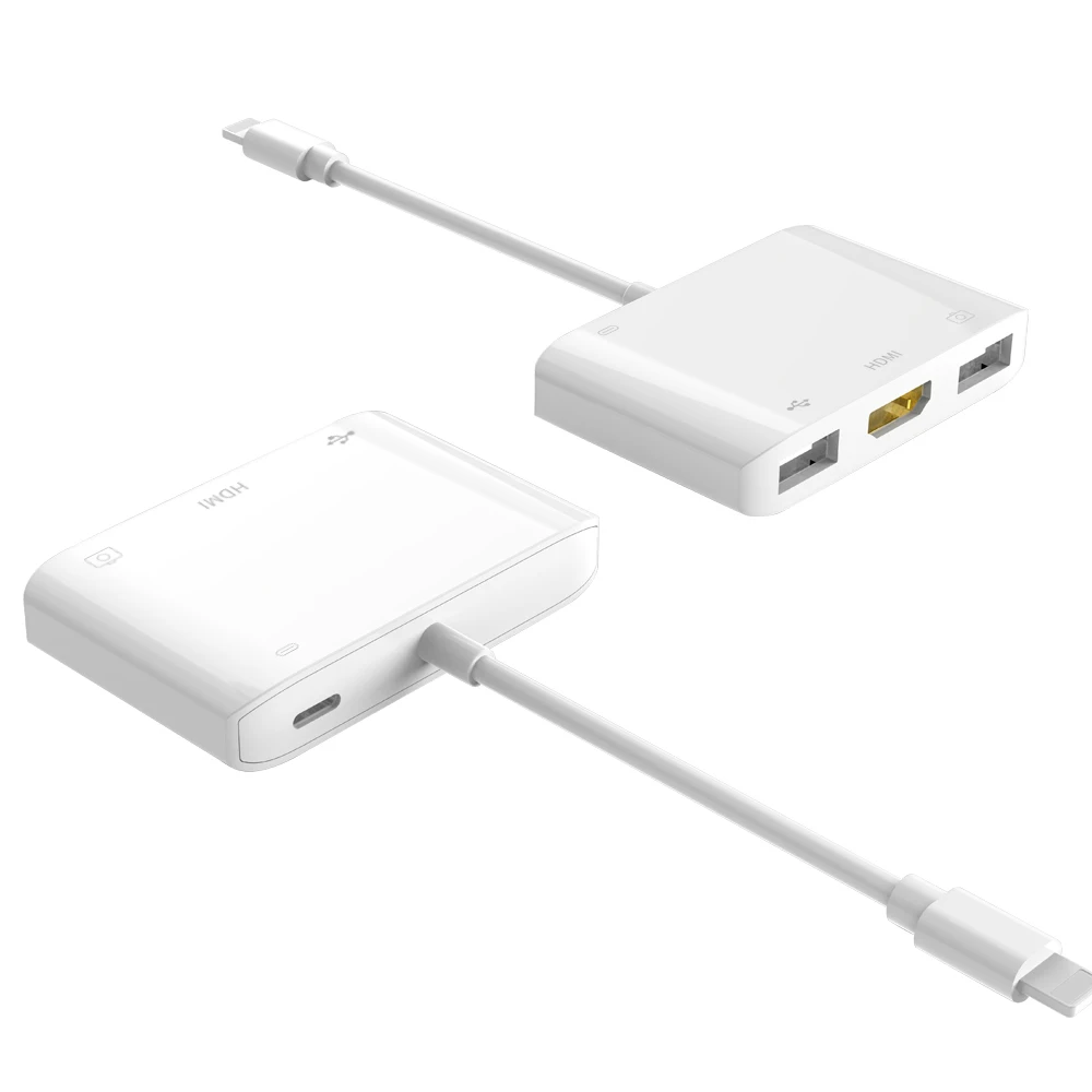 Light ning OTG Converter Adapter To HDMI Double USB3.0 Adapter TV 1080P HD Digital AV adapter Converter for iPhone Same Screen