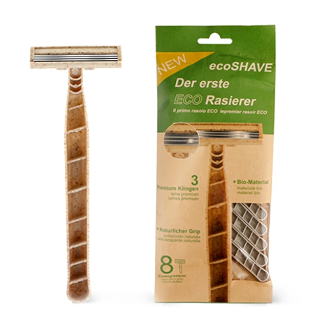 Wheat Straw Manual Shaver Disposable Razor Two-layer Blade For Hotel And Accommodation