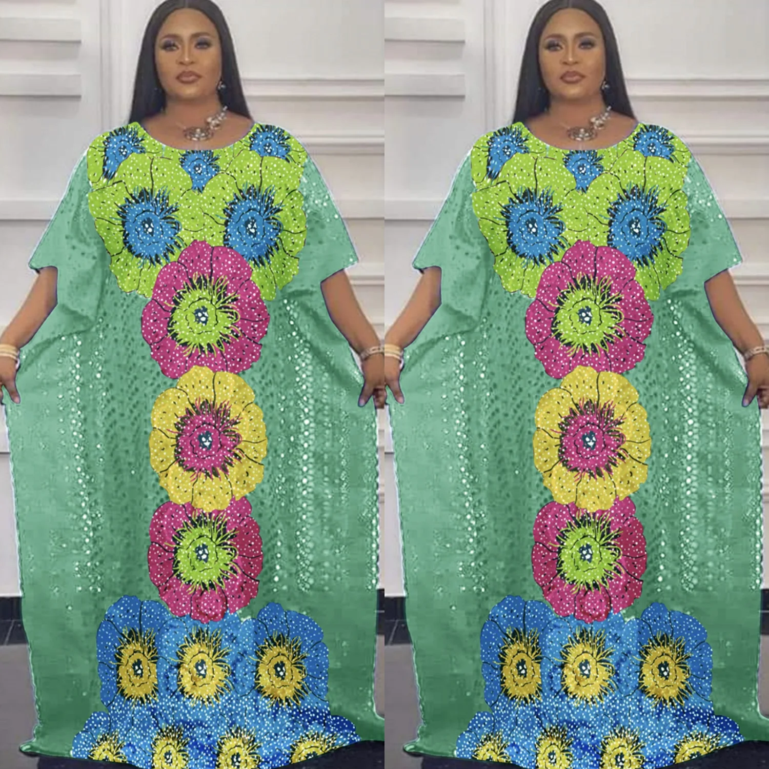 2022 New Design African Fashion Lace Abaya For Women Guipure Lace Water Soluble Fabric Long Dress And Inner 2 Piece Dashiki