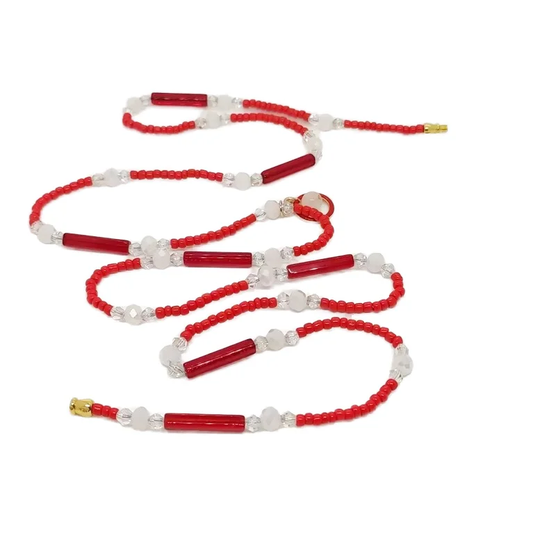 2024 hot selling bohemian waist bead belly chain fashion summer beach colorful crystal beads pendant waist chain for women girls