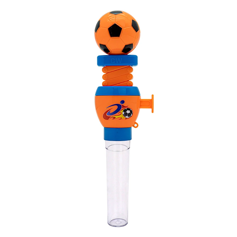 kids interactive sport candy toy Telescopic Spring Manipulator soccer Toy candy novelty football sugar tube