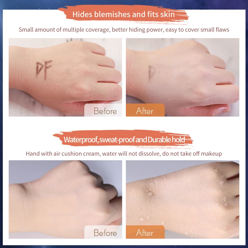 Custom Logo High Quality Concealer Cushion Cc Cream Moisturizer Serum Korea Forever Make Up Foundation For Dark Skin