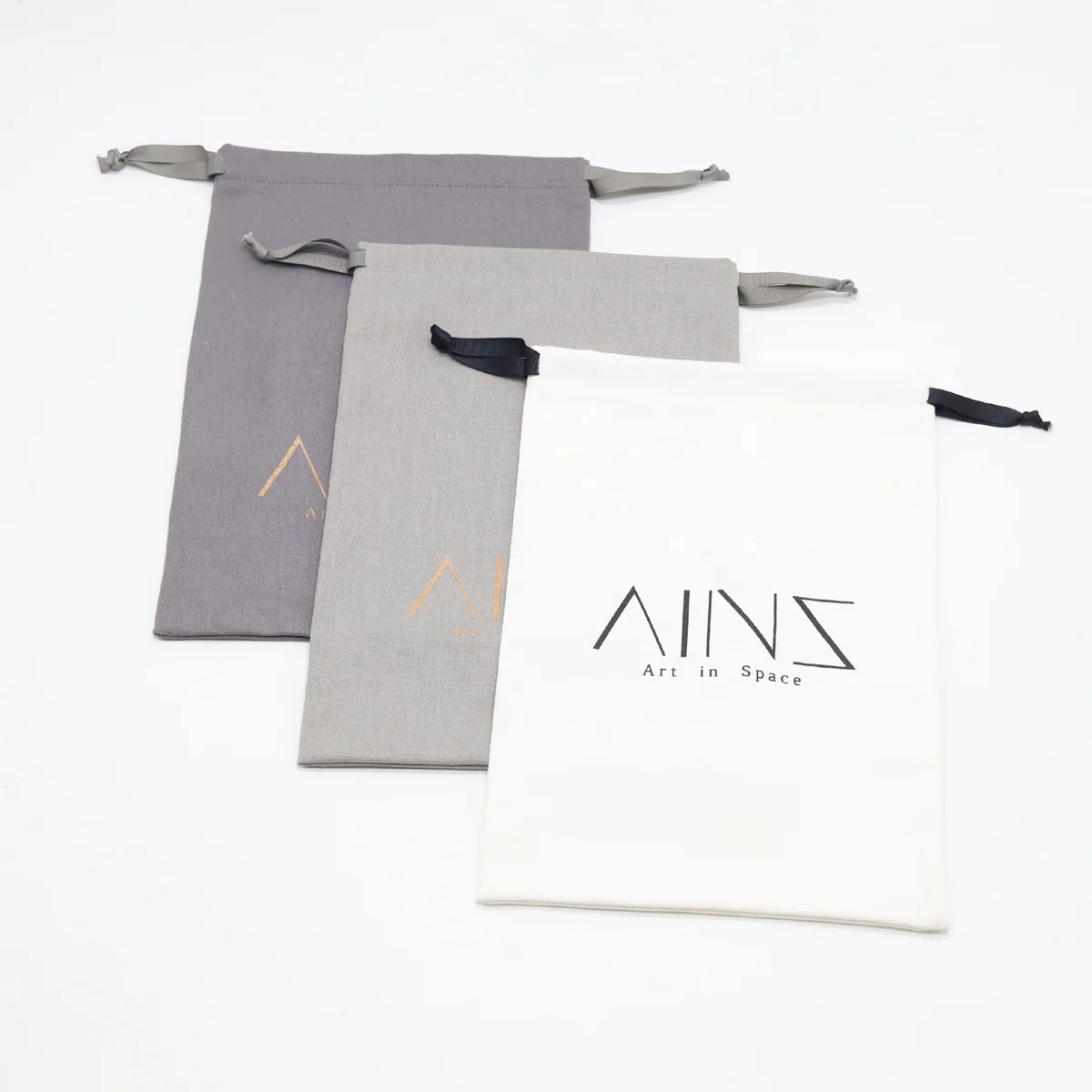 Custom Size Different Color Cotton Cloth Gift Packaging Bag Brush Canvas Linen Muslin Cotton Drawstring Dust Pouch