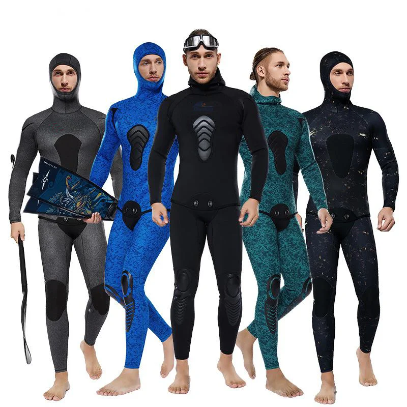 Custom Graphics Spearfishing Suit Diving Suit Canyon 7mm Wet Suit Front Zip Neoprene Scuba Freediving Spearfishing Wetsuit