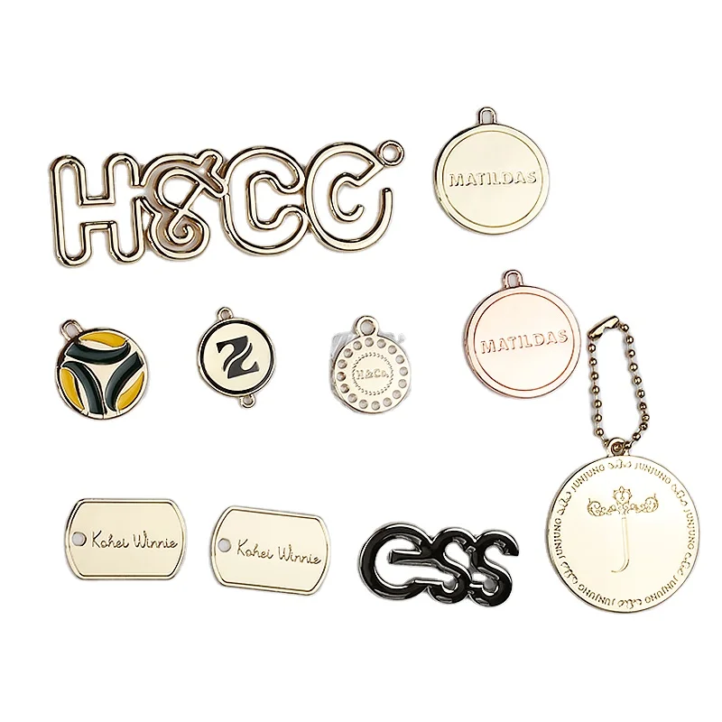 Bag Purse Hardware Letters Metal Brand Logo Label Handbags Custom Metal Name Plate Gold Logo Tags Letter Metal Logo for Handbag