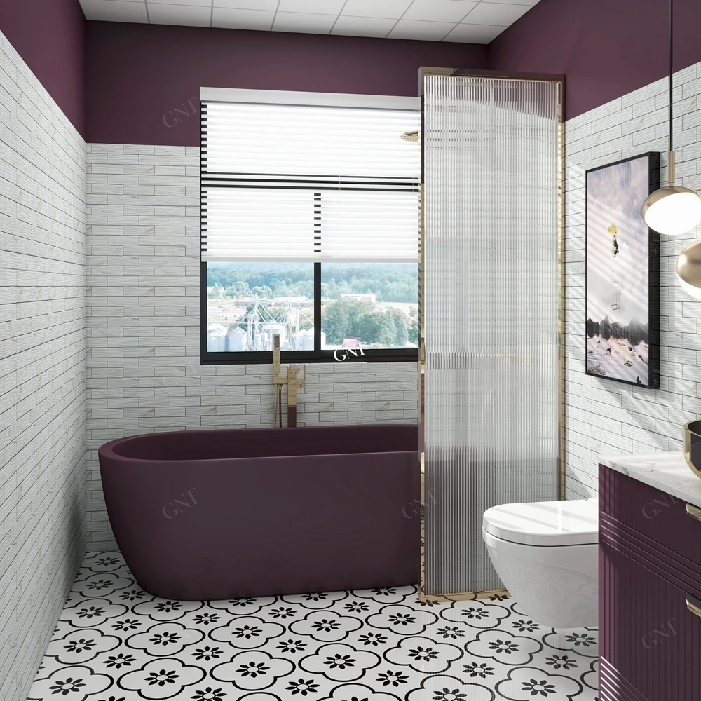 Foshan Bathroom Marble Look Strip Recycled Glass Powder Mosaic Tile for Home Decoration