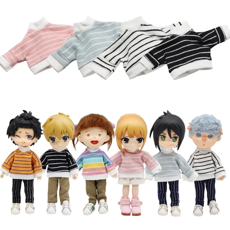 Ob11 Baby Clothes Bjd Doll Clothes Striped Sweater Coat Molly Doll Accessories Clothes