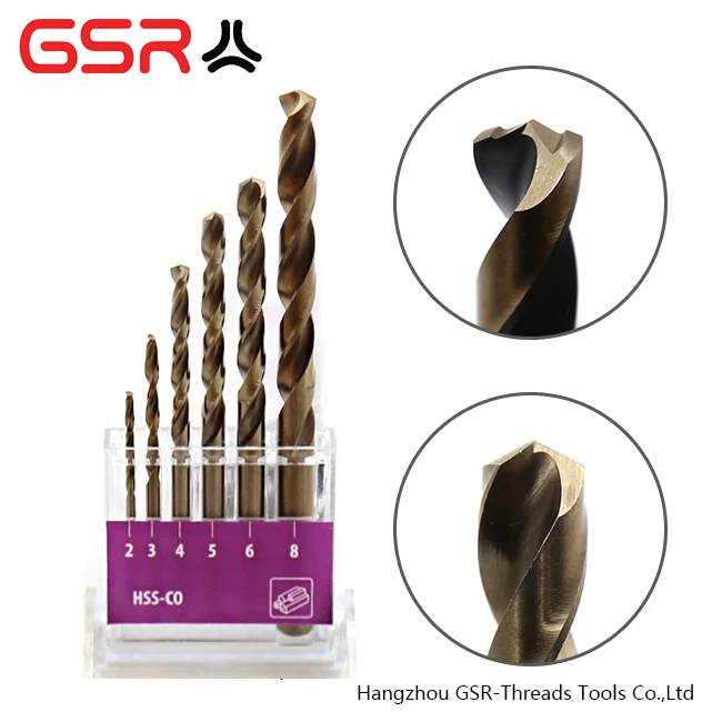 GSR TOOLS  Factory High Quality HSSE-M35 Cobalt Twist Metal Drill Bit for Metal Drilling