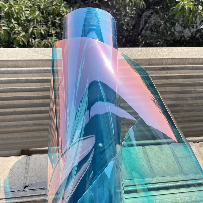 75% VLT  Sunset Beautiful Color Changing  Chameleon Window Film Car Window Glass Decorative Solar Tint 1.38*30m Film Roll