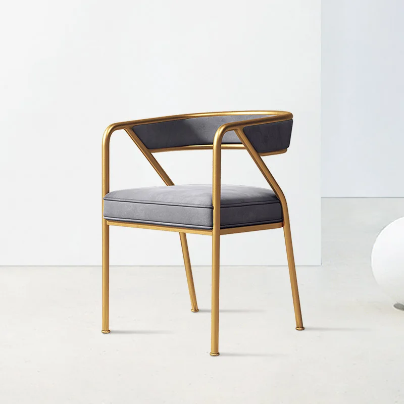 Modern Nordic Post Stools Soft Pu Leather Seat Milk Tea Shop Cushion Leisure Chair With Metal Legs