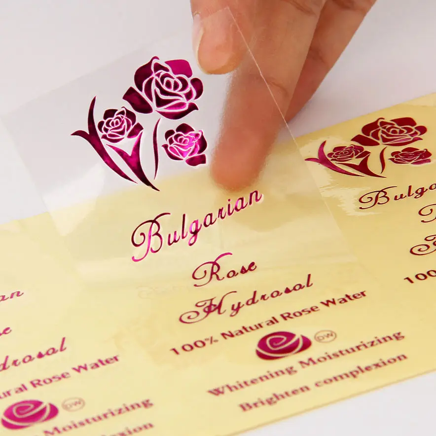 Logo Vinyl Sticker Print Custom Sticker Pvc Transparent Beverage Labels