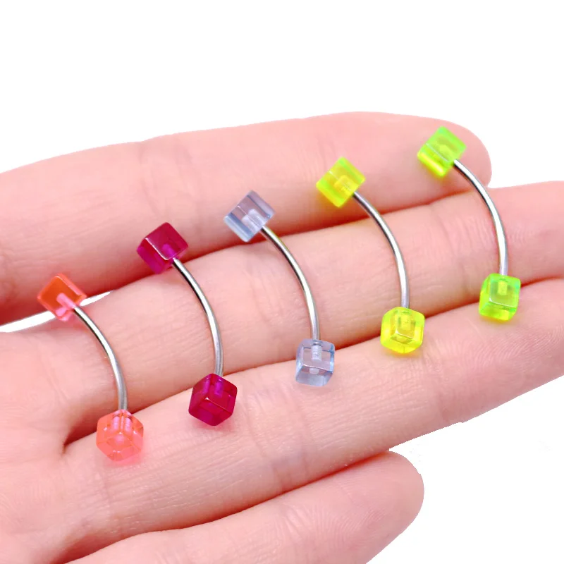 Getta Ready to Ship Steel Color Ball End Curved Barbell Bridge ERL Tongue Ring Snake Eyes  piercing jewelry