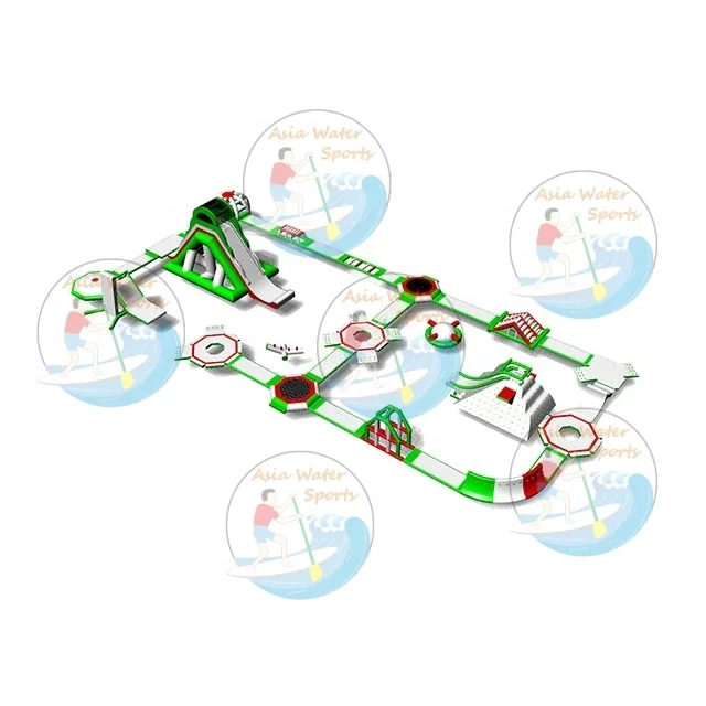 Asia TUV new design aqua water park island inflatable water float park for commercial