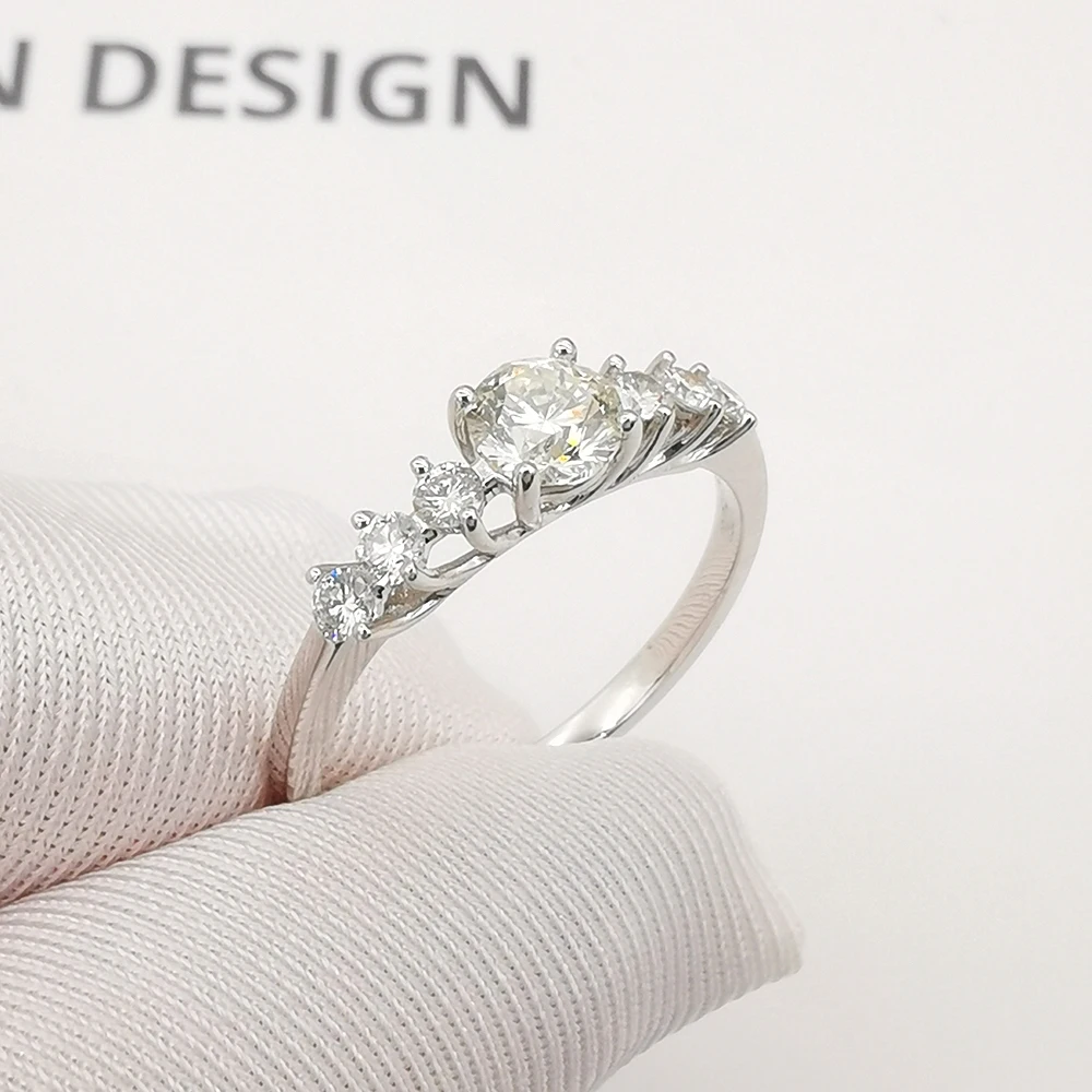 Manufacturer Direct Sale 18k White Gold  Moissanite Diamond  Wedding Rings Women