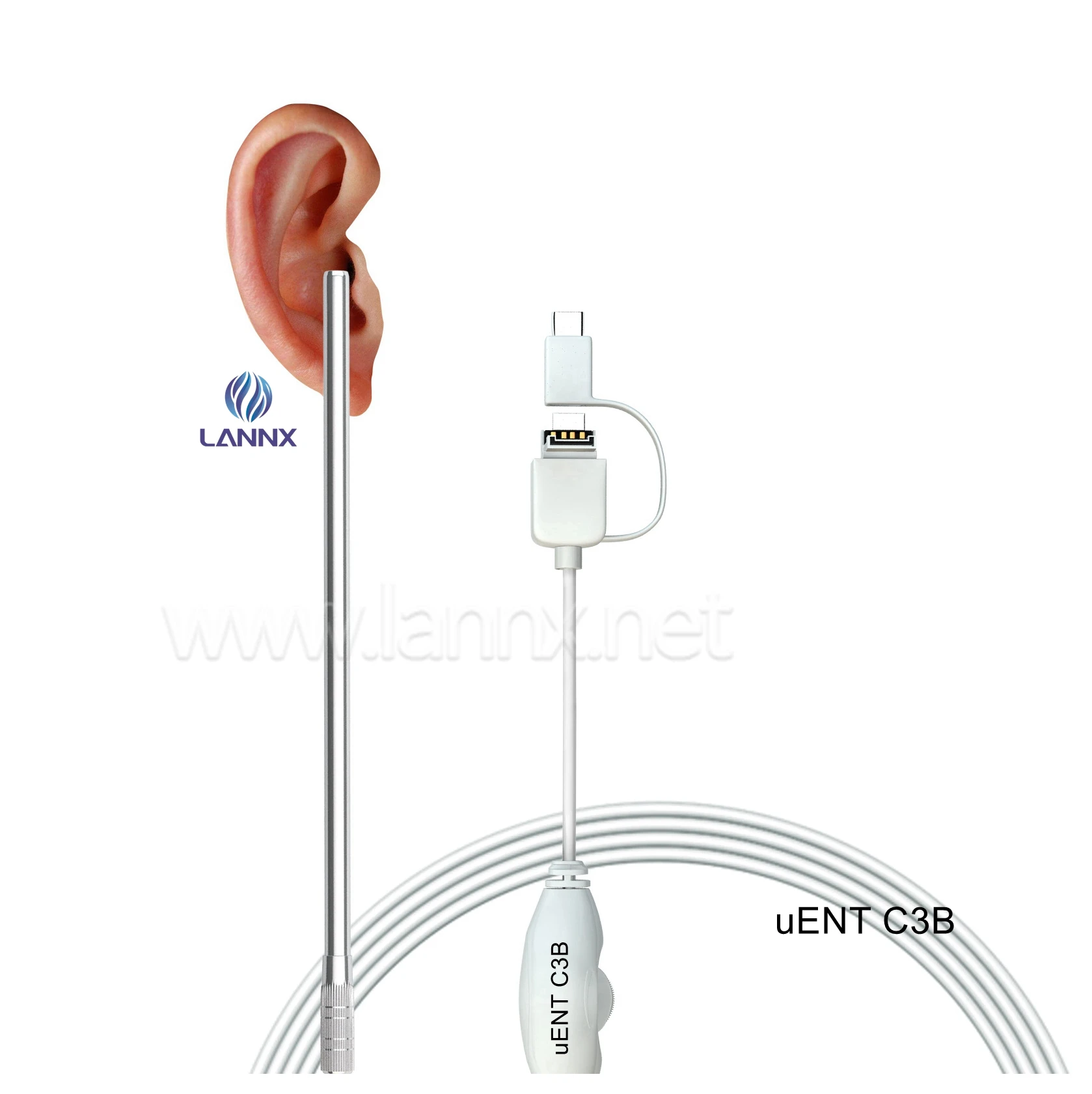 LANNX uENT C3B Smart Ear Wax Cleaner Remover with Otoscope Camera Earpick Cleaner Spoon earpick Tool Ear wax Remover