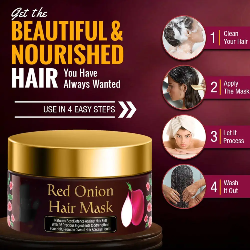 Private Label Natural Red Onion Hair Treatment Hair Mask