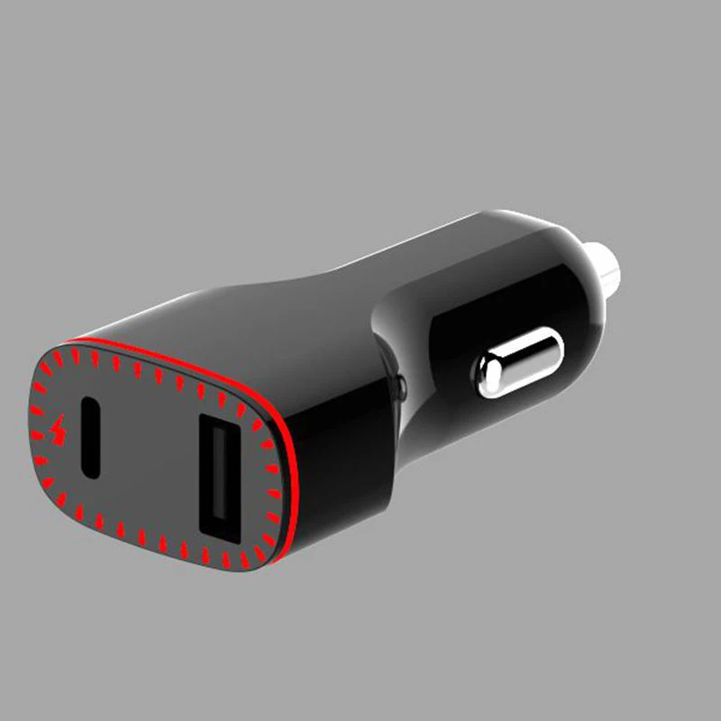  Высокое качество PD 30W QC3.0 быстрое автомобильное зарядное устройство двойной USB A порт со светодиодным индикатором для поставщика мобильных