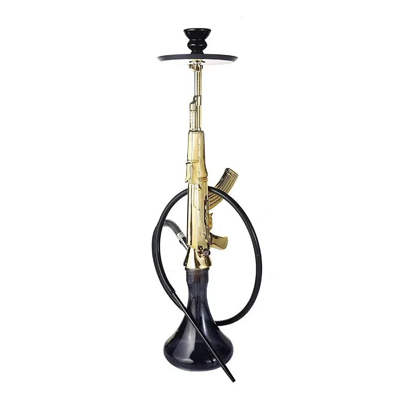 Factory price Gun shape 78CM Large Size Hookah AK47 Arab Premium Narguile Shisha Smoking Hookah Set With Silicone Hose Hookah
