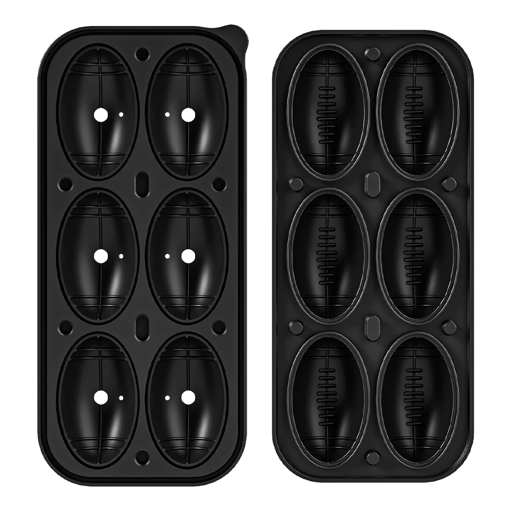 Unique Sports Rugby Ice Ball Maker for Game Day Silicone Ice Cube Mold for Chilling Cocktails Whiskey and Homemade Juice