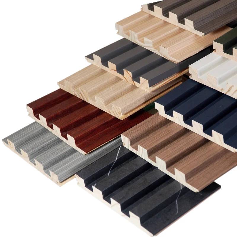 E&R WOOD European Wood Fluted Clad Decor Covering Wooden Anti-Mildew Internal PVC Wall Panels For Bathroom