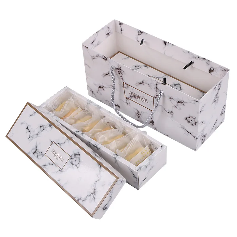 ready goods creative biscuit cardboard paper packaging set cookie box and bag with dividers