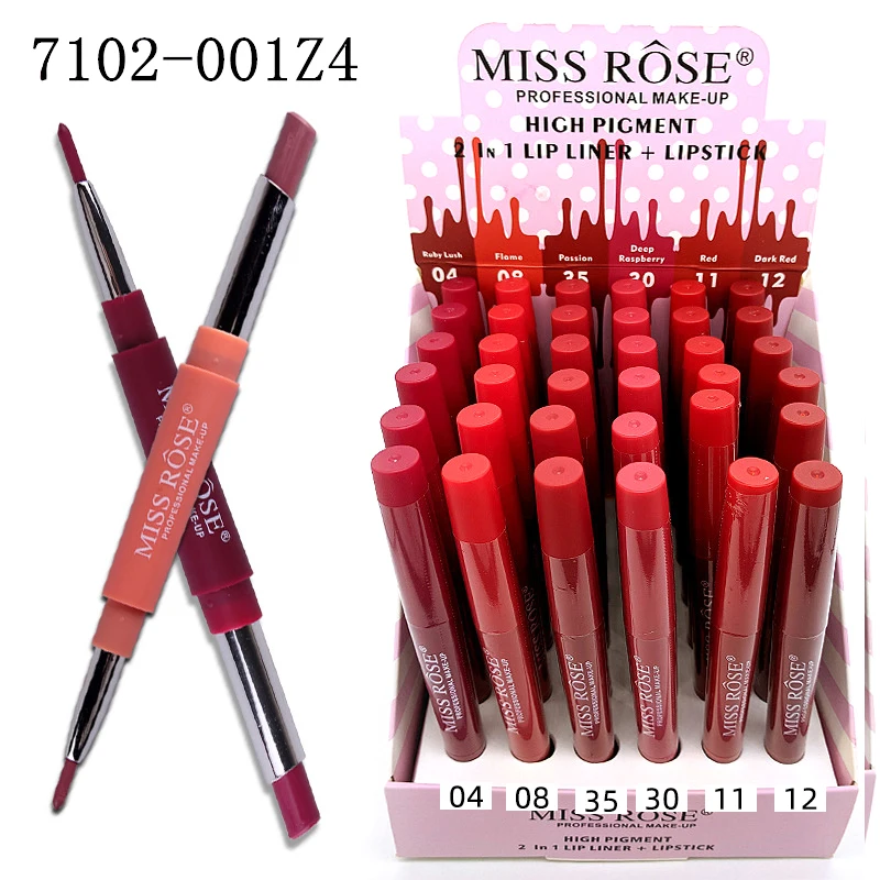 Кх36a1 высокопигментная губная помада MISS ROSE Органическая красная матовая 2 в 1 веганская с подкладкой для губ косметическая макияжа