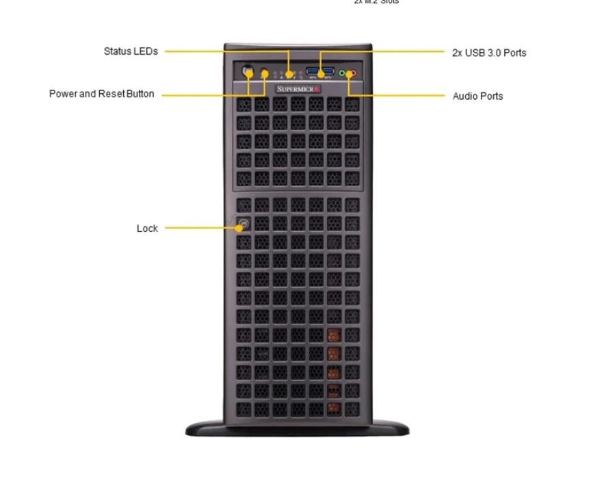 SuperServer SYS-740GP-TNRT Ai Artificial Intelligence Deep Learning Training Gaming Desktop Computer Servers Case