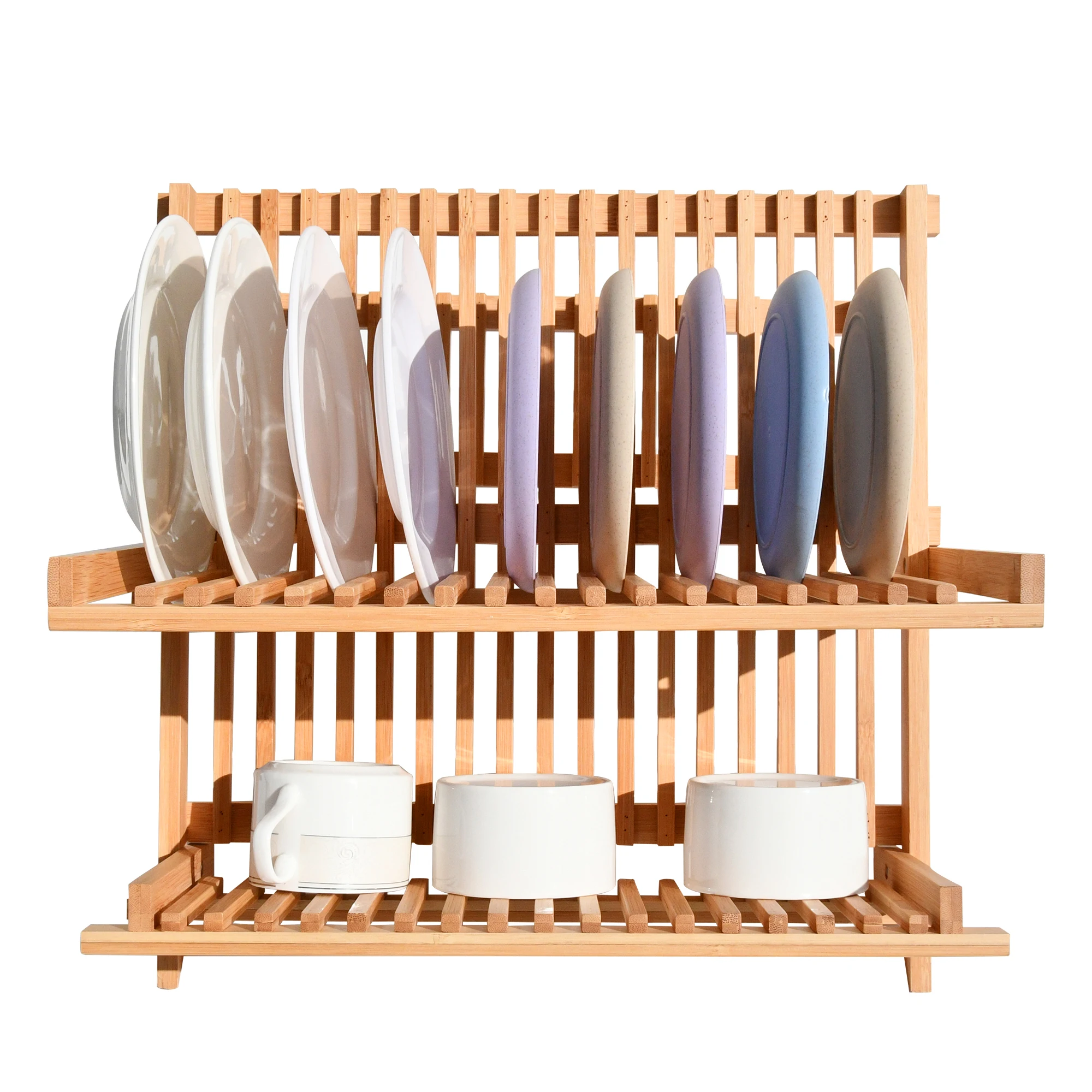 Bamboo Wooden Dish Drying Rack Utensil Holder,Dish Rack For Kitchen Counter Over Sink Small Adjustable