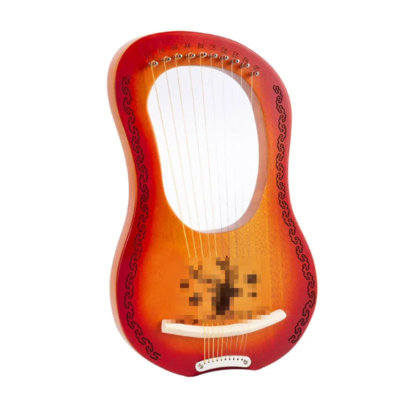 Small Musical Wholesale Simple Small Harp Mini Lyre Mahogany 7/10 String Lyre Harp For Sale
