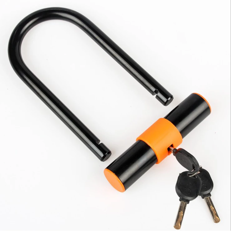 2022 Hot Sale Bike U Lock with 1.2 m Cable Anti Theft Steel Bicycle Lock with Silicone Cover Cycle Lock