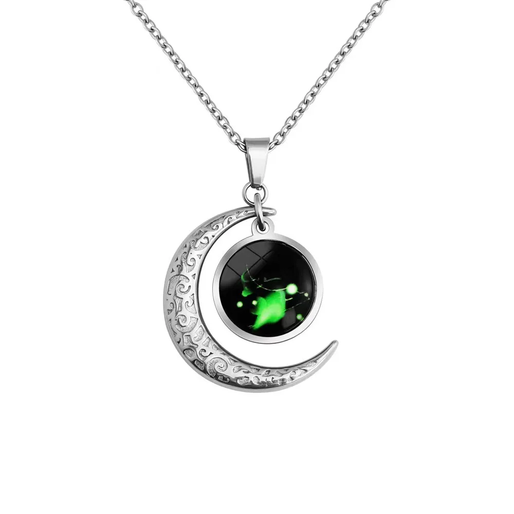 new Moon star combination pendant hip hop personality twelve constellations starry night necklace