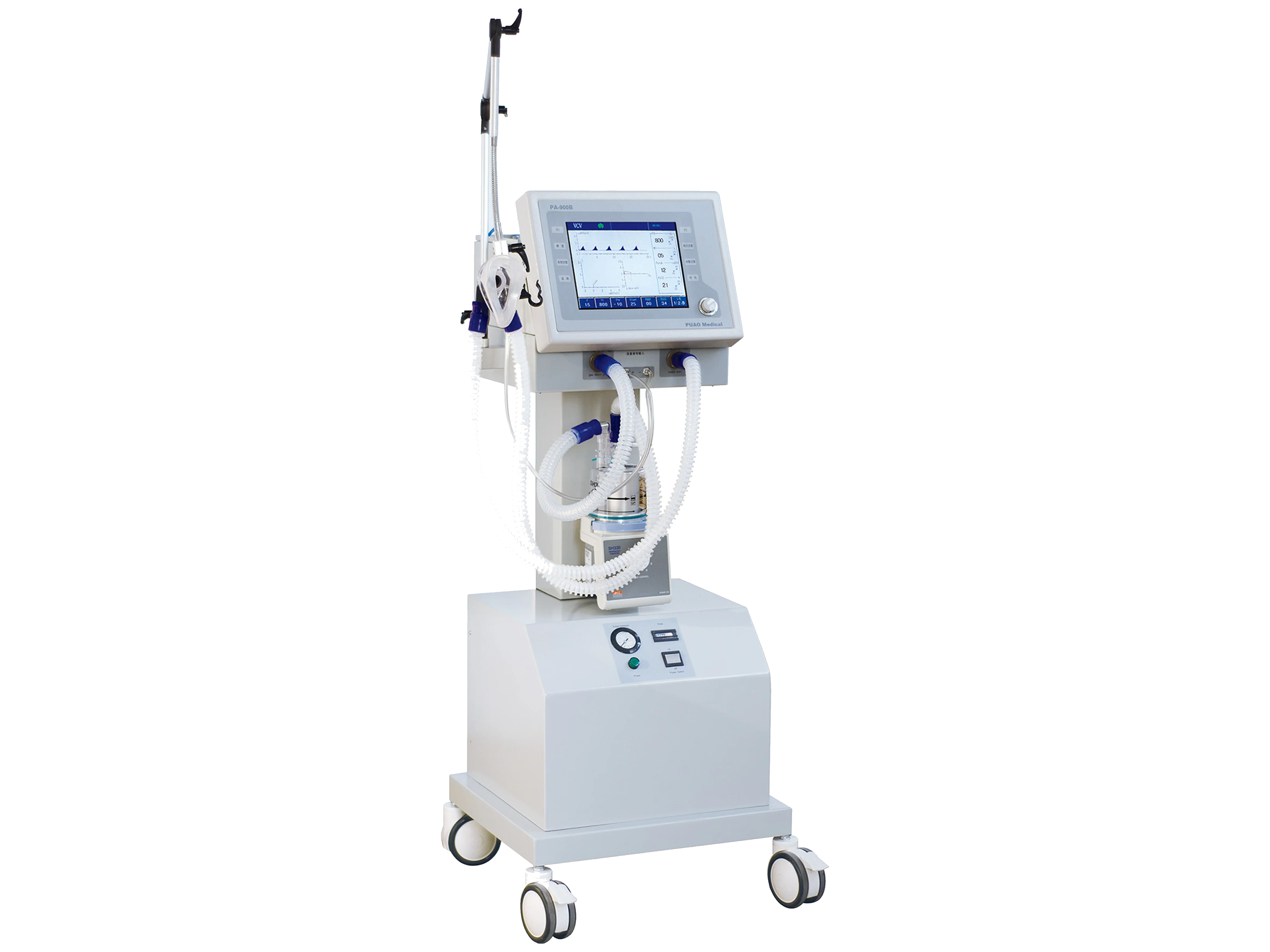 PA-900B medical commercial high-end ventilator with LED display screen and Shenlu air compressor